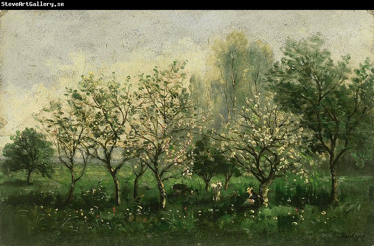 Charles Francois Daubigny Apple Trees in Blossom